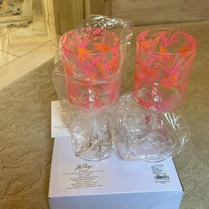 NWT Lilly Pulitzer acrylic wine glasses set of 2